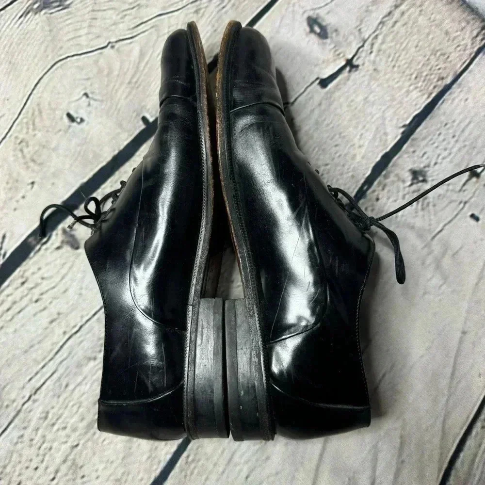 Embassy Black Leather Oxford Dress Shoes Lace Up Casual Shoes size 9.5